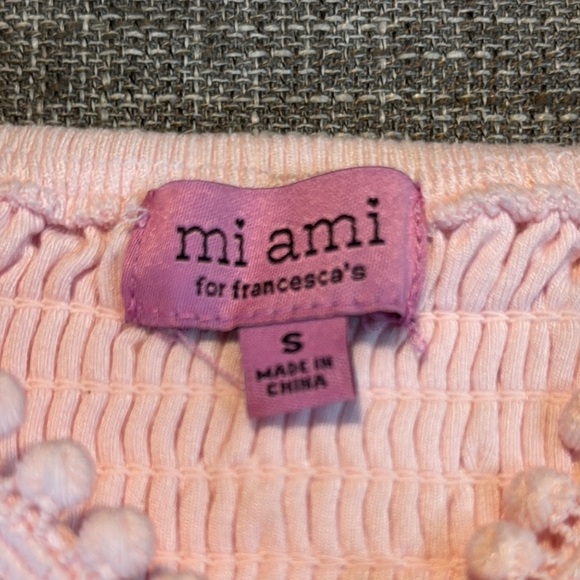 Francesca's Collections Pink Cropped Embellished Tank Top - Picture 2 of 6